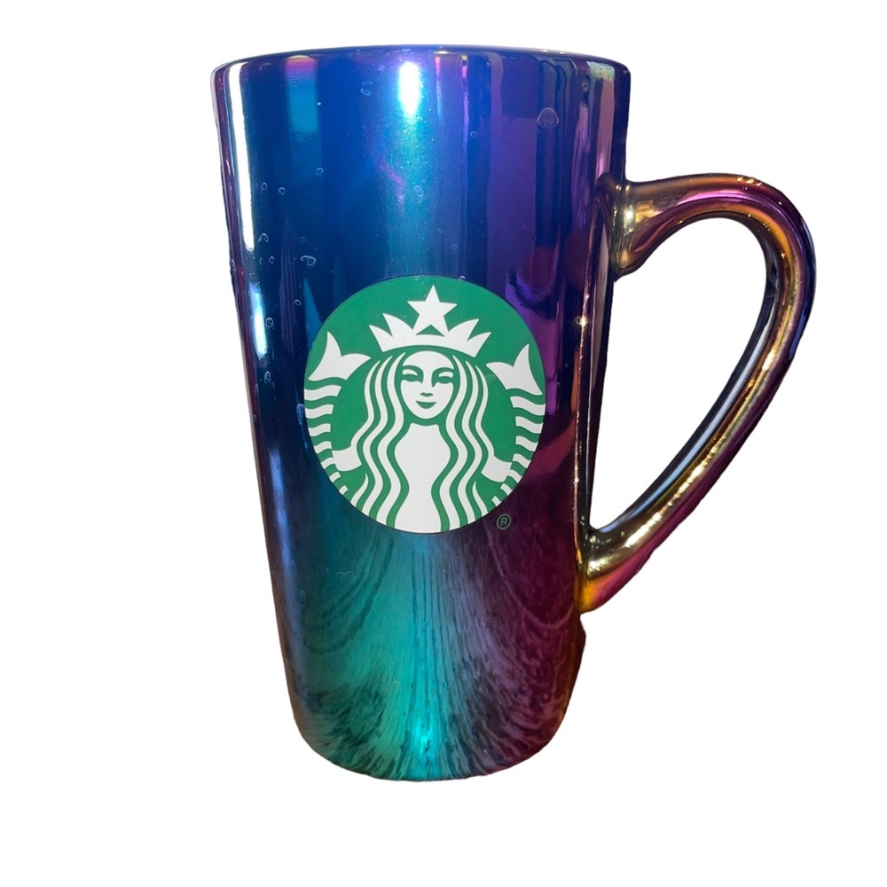 Starbucks Coffee Mug 16oz Rainbow Holographic Iridescent Oil Slick 2022 Holiday
